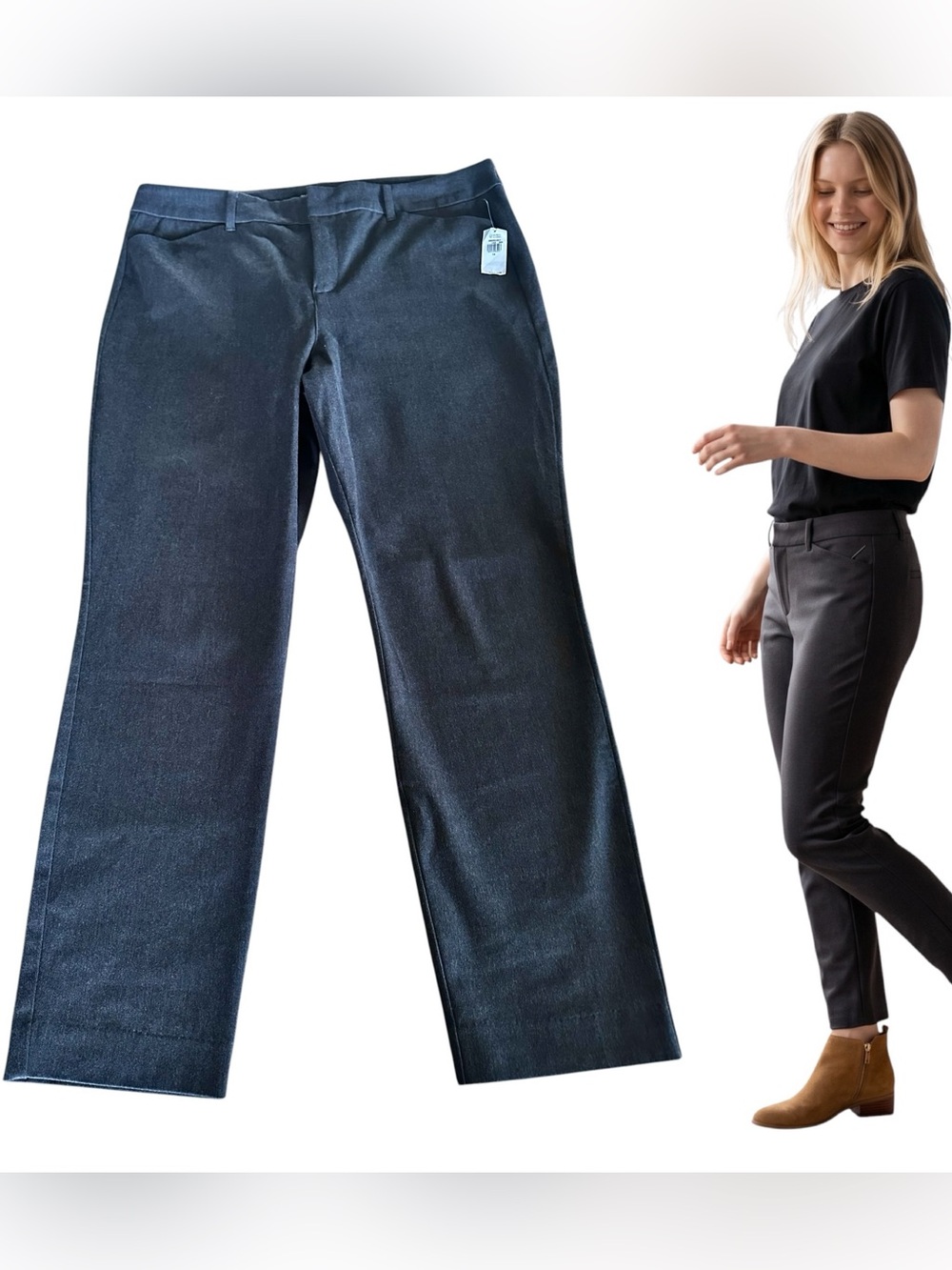 Old Navy Classic Straight-Leg Dress Pants in Dark Charcoal Size 14 NEW with Tags